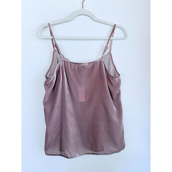 NWT Anthropologie Maeve Velvet Cut Out Camisole Scallop Edge Top in Mauve Pink M - Picture 9 of 15